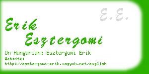 erik esztergomi business card